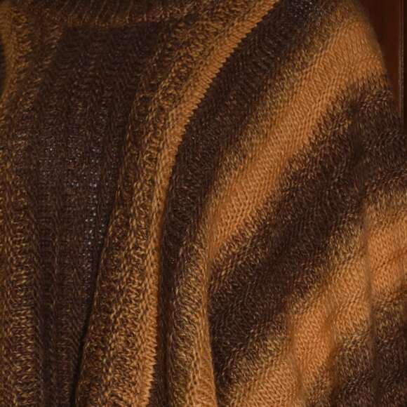 POL Cropped Brown Striped Mock Neck Sweater Women’s Size Small - Picture 4 of 10